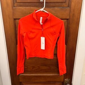 CRZ Yoga size XS 0/2 Butterluxe Half-Zip Long Sleeve Cropped Dark Red NWT's